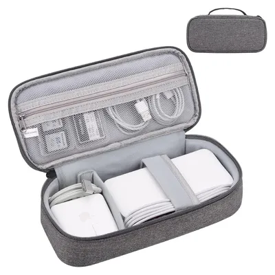 Image de Organiseur de câbles - Sac accessoires électronique - 25 x 12 x 6,5 cm - Gris foncé