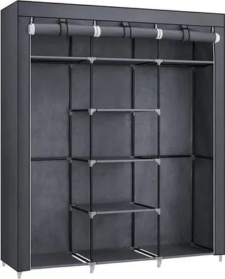 Produktbild von Famanu Kleiderschrank Aufbewahrung Organizer - Grau, 175 x 150 x 45 cm