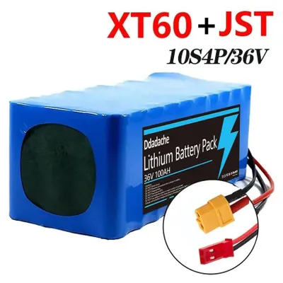 Produktbild von Akku für E-Scooter - 10S4P 36V Lithium-Ionen Akkupack - 100Ah 100000mAh - 18650 Zellen - Ersatzakku für Elektroroller - XT60 JST Stecker