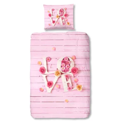 Produktbild von Good Morning Bettwäsche-Set 5354-P LOVE 135 x 200 cm Rosa