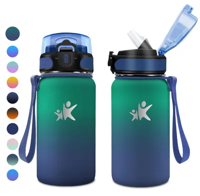 Edelstahl-Trinkflasche 500 ml mit Strohhalm, auslaufsicher, BPA-frei