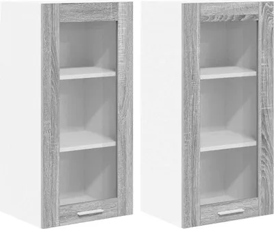 Obrázok produktu pre vidaXL Nástenná skrinka 2 ks Grey Sonoma 40 x 31 x 80 cm Materiál na báze dreva