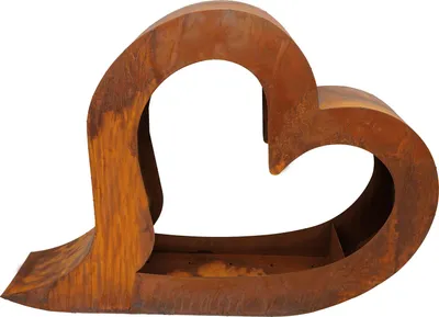 Produktbild von Badeko Herz „Lydia“ (100 cm) zum Bepflanzen in Edelrostoptik