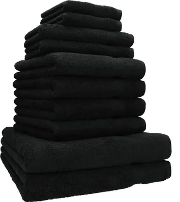 Produktbild von Betz 10-tlg. Handtuch-Set PREMIUM CLASSIC 2 Duschtücher 4 Handtücher 2 Gästetücher 2 Seiftücher  Farbe: schwarz