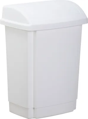 Image de plast team 13460800 plast team Poubelle à couvercle basculant, 15 litres, blanc