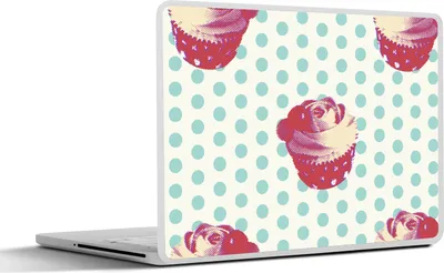 Produktbild von MuchoWow® Laptop Aufkleber Sticker Cover Muster - Cupcake - Lebensmittel 31x22.5 cm - Laptop-Deko
