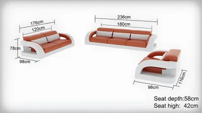Produktbild von Wohnlandschaft Sofagarnitur 3+2+1 Sitzer Designer-Sofa Ledersofa Modernes Sofa