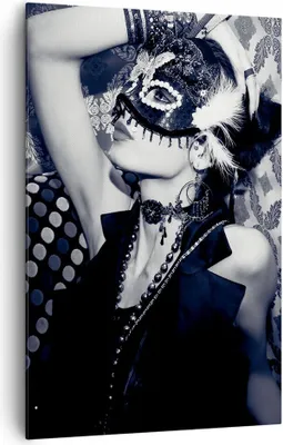 Produktbild von Bild auf Leinwand - Leinwandbild - Einteilig - Frau Karneval Maske Mode - 80x120cm - Wand Bild - Wanddeko - Wandbilder - Leinwanddruck - Wanddekoration - Leinwand bilder - Wandbild - PA80x120-2212