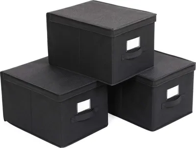 Immagine prodotto di Organizer - Set: 3 pezzi - Scatola portaoggetti multifunzionale con scomparti per cestini 40x30x25cm nero RFB03H