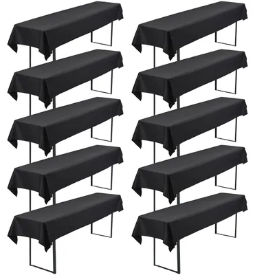 10 Biertischdecken, Polyester, 250x110 cm, dunkelgrau, waschbar