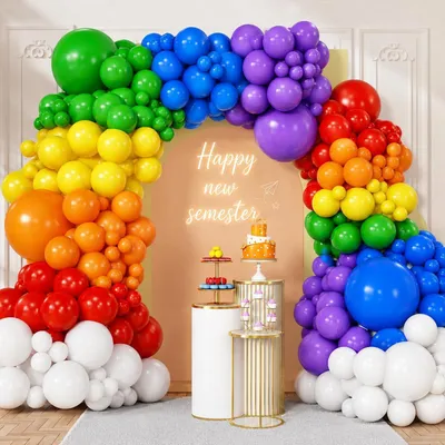 Zdjęcie produktu dla Balony "Luftballons Bunt" – 209 sztuk, balony lateksowe o średnicy 14 cali, 7 kolorów, nadają się do dekoracji, można napełnić helem