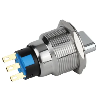 Image de interrupteur à bouton rotatif en acier inoxydable 19mm Interrupteur sélectif IP67 (3 broches et 2 niveaux)