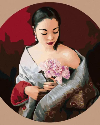 Produktbild von Zuty - Malen nach Zahlen - FRAU IN EINEM PFAUENGEMUSTERTEN ANZUG UND EINE BLUME (PIETER WAGEMANS), 40x50 cm, mit Keilrahmen (bereits gespannt)