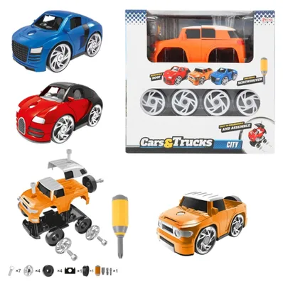 Produktbild von Toi-Toys Auto Spielzeug mit 4 abnehmbaren Rädern für Kinder