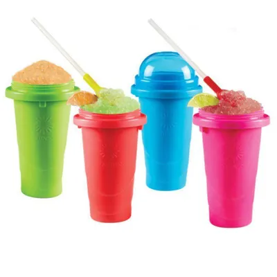Produktbild von Chillfactor Slush Maker Slushy Eisbecher 4 Stk 240ml Eis Maschine Slush EIs Maker Slusheis, aus bruchsicherem Polypropylen, Slush Becher Eisbecher