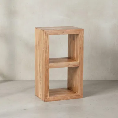 Rustikales Standregal_ Massivholz_ Akazie/Sheesham_ vielseitig nutzbar_ handgefertigt_ einfache Pflege - KADIMA DESIGN_Farbe_ Beige_ Größe_ 50x35x88 cm_#sku_BARWL1.449#