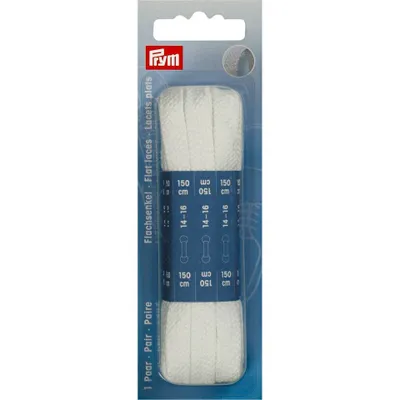 Obrázek produktu pro Ploché tkaničky 8 mm, 150 cm, bílé