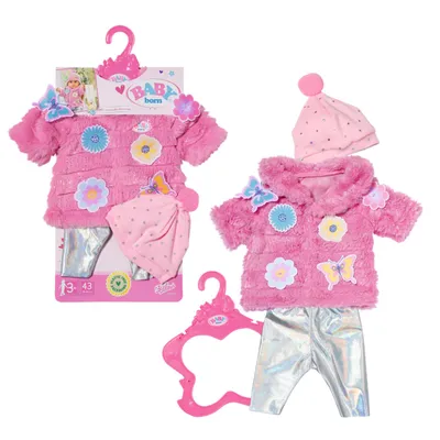 Produktbild von BABY born Flauschmantel 43cm - Puppenoutfit Jacke, Leggings, Mütze + Stiefel