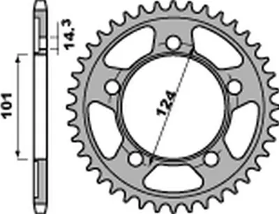 Productafbeelding van Achtertandwiel 4508 42 C45 voor KTM 950/990/1190 RC8 / DUKE / SUPERMOTO (JTR898.42) (ketting 525)