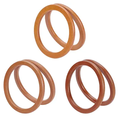 Obrázek produktu pro Náhradní rukojeti na kabelky - Dřevěné rukojeti na kabelky - Kulaté rukojeti - 6 kusů - 3 barvy - 13,5 cm - Rukojeti na tašky