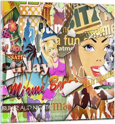 Produktbild von Bilder auf glas - Graffiti modern - 40x40cm - Glasbilder - Wandbilder - Kunstdruck - zum Aufhängen bereit - Wanddekoration aus Glas - Glas Bilder - Wandbild auf Glas - Einteilig - GAC40x40-3622