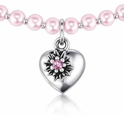Produktbild von LUISIA® Kinder Perlenkette "Luna" mit Kristallen von Swarovski® | Rosa