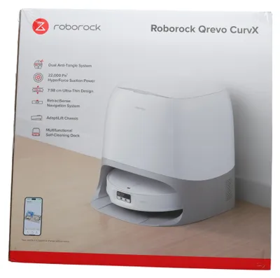 Produktbild von Roborock Qrevo CurvX, Kombi, Weiß, Rund, Staubbeutel, 0,258 l, 62 dB