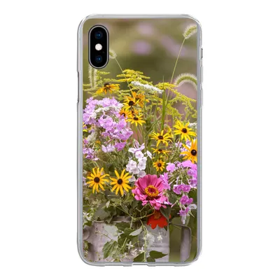 Produktbild von MuchoWow® Handyhülle Schutzhülle Hülle für iPhone Xs Blumen - Gießkanne - Farbe Silikon Softcase Handy Hülle - Handytasche