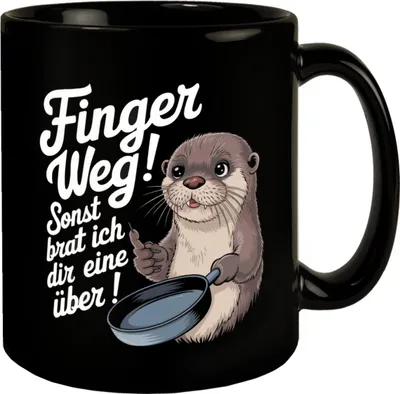 Produktbild von Otter mit Pfanne - Finger weg Tasse