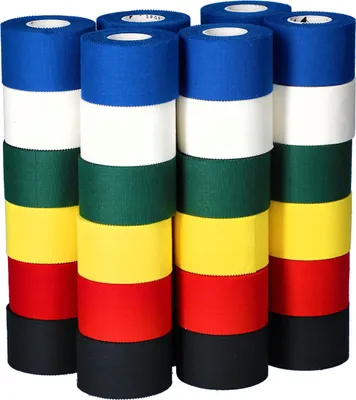 Image de yellowSPORTS TAPE - Ruban adhésif rigide pour masquer - 3,8 cm x 9,1 m - mélange de couleurs (vert, bleu, noir, rouge, jaune) - paquet de 36.