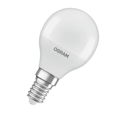 Image de OSRAM LED Superstar Classic Ampoule LED en forme de mini-boule avec trois ambiances lumineuses : Relax, Active, Sleep. En plastique givré, 4.9W, douille E14, température de couleur 2700-4000 K, contrôlable par interrupteur mural.