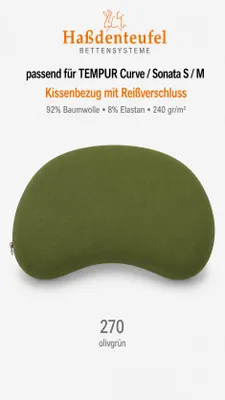 Produktbild von Kissenbezug passend für TEMPUR Curve & Sonata S/M – 61 × 40 cm, KI-generiertes Bild
