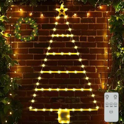 Productafbeelding van Kerstverlichting buitenbatterij 90 cm met afstandsbediening en 8 lichtmodi