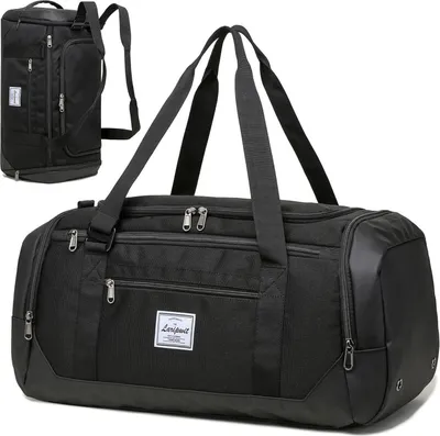 Zdjęcie produktu dla Laripwit torba podróżna męska 40L torba sportowa z przegrodą na buty i mokre rzeczy czarna