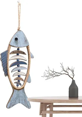 Image de Décoration murale en bois - Style méditerranéen en 3D - 57 x 25 cm - Art mural en bois