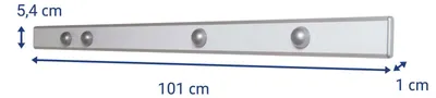 Produktbild von MAUL Infoleiste MAULpro Aluminium zum Anschrauben 101 x 5.4 x 3 cm silber