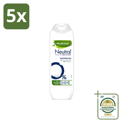 Productafbeelding van 5 x Neutrale douchegel, parfumvrij - 250 ml - Voordeelverpakking - 5 stuks