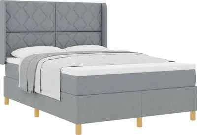 Obrázek produktu pro vidaXL Skříňová postel s matrací světle šedá 140 x 190 cm látka