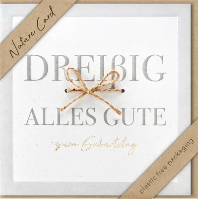 Produktbild von bsb 694026-2 Geburtstagskarte Zahl 30 - Natur Card, inkl. Umschlag