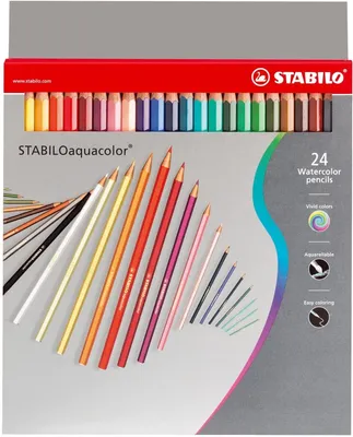 Produktbild von Aquarell-Buntstift Stabiloaquacolor Kartonetui mit 24 Stiften Packung mit 6 Stück
