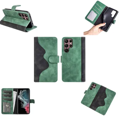 Obrázok produktu pre Pre Samsung Galaxy S23 Ultra Design puzdro na mobilný telefón Green Synthetic Leather Case Cover