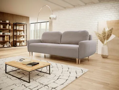 Produktbild von 3-Sitzer Sofa 244 cm mit Schlaffunktion & Bettkasten – Schlafsofa Couch Schlafcouch Wohnsofa, Liegefläche 140x200 cm BOHO-DESIGN MÖBEL