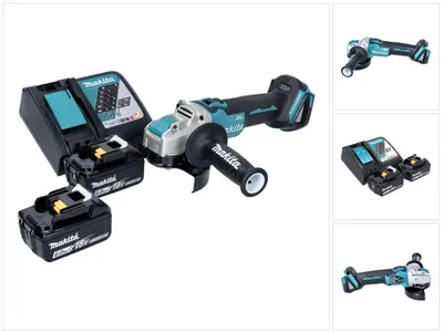 Produktbild von Makita DGA 521 RGX1 Akku Winkelschleifer 18 V 125 mm X-LOCK Brushless + 2x Akku 6,0 Ah + Ladegerät
