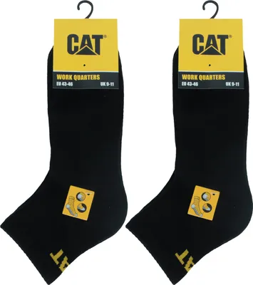 Produktbild von Caterpillar 6 Paar Quarter Socken / Arbeitssocken Verstärkte Spitze Ferse Schwarz43-46