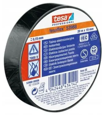 Produktbild von Tesa Isolierband 53988 PVC 19mm schwarz