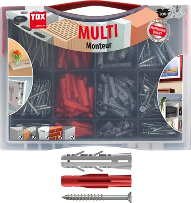 Produktbild von TOX 094 901 021, Schrauben- & Dübelsatz, Beton, Metall, Kunststoff, Grau, Rot, 8 mm, 51 mm