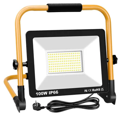 LED-Bauplatzstrahler 100 W, kaltweiß, IP66, 3 m Kabel
