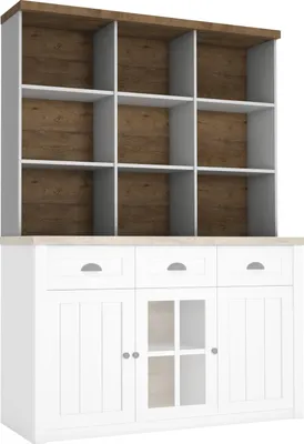 Produktbild von Furniture24 Aufsatz Prowansja R2D für Sideboards Kiefer Weiß/lefkas Eiche