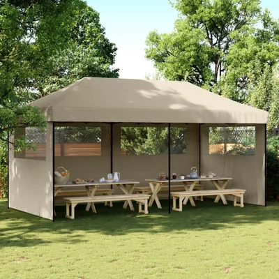 Immagine prodotto di Tenda pop-up pieghevole per feste con 3 pannelli laterali Taupe