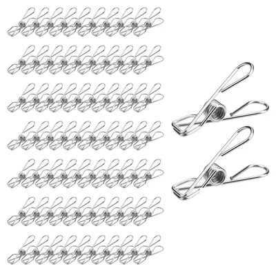 Produktbild von Wäscheklammern aus Edelstahl - 70 Stück Set - Robuste Metallklammern für Haushalt und Outdoor - Klein